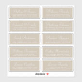 シック結婚書道のゲスト住所 シール (シート)