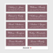 シック結婚書道のゲスト住所 シール (シート)