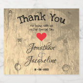 シック結婚素朴の感謝名前をカスタムするかわいい スパークリングワインラベル (シングルラベル)