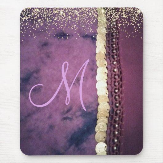 シック絞り染めモノグラムジプシースカーフ マウスパッド (正面)