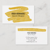 シック絵を描ストライプエレガントマスタードミニマルト 名刺 (正面/裏面)
