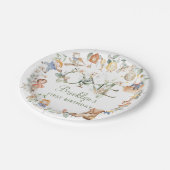 シック緑の子供部屋ライム1stバースデーニュートラル ペーパープレート (アングル)