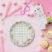 シック緑子供部屋ライムグリーン男女兼用 ペーパープレート (パーティー)