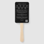 シック編集可能新聞結婚式 プログラムQRコード ハンドファン (裏面)