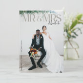 シック編集結婚写真サンキューカードWノート サンキューカード (スタンド正面)