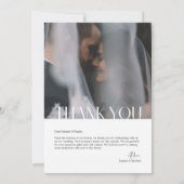 シック編集結婚写真サンキューカードWノート サンキューカード (裏面)