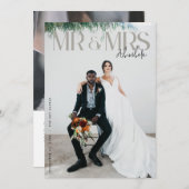 シック編集結婚写真サンキューカードWノート サンキューカード (正面/裏面)