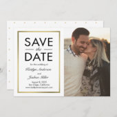 シック縁どな編集可能な色日付カードを保存 サンキューカード (正面/裏面)