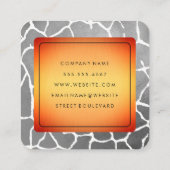 シック縁どグレーパターンの金ゴールド スクエア名刺 (裏面)