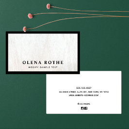 シック縁どブラックホワイトウッドプロフェッショナル コーリングカード