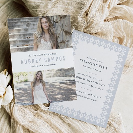 シック縁ど |写真卒業パーティー 招待状