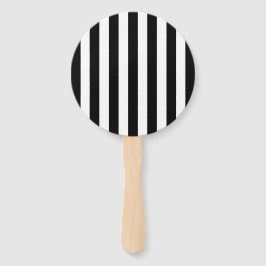 シック縦型ストライプ白黒ストライプの ハンドファン