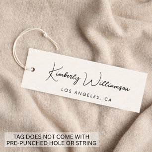 シック署名スクリプトラベルつるラベル スキニー名刺