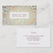 シック美しいサロン及びスパフェイク金ゴールドパターン 名刺 (正面/裏面)