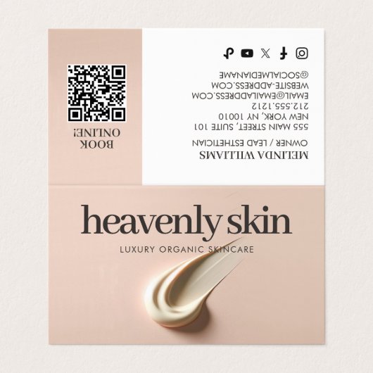 シック美しいスキン気にスパブティックピンク 名刺 (外部フラット)