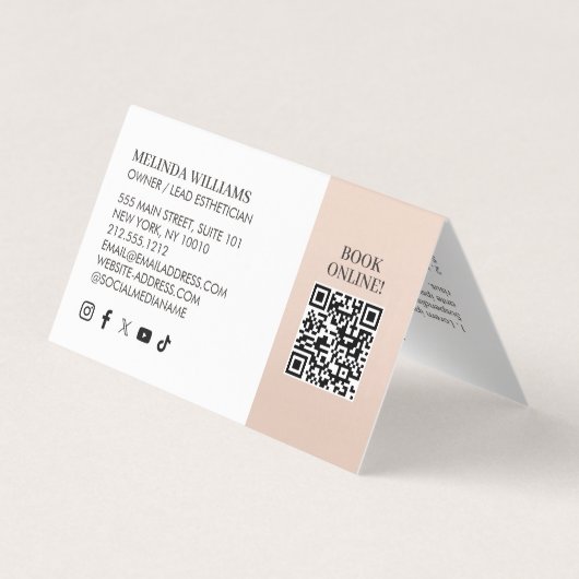 シック美しいスキン気にスパブティックピンク 名刺 (裏面)