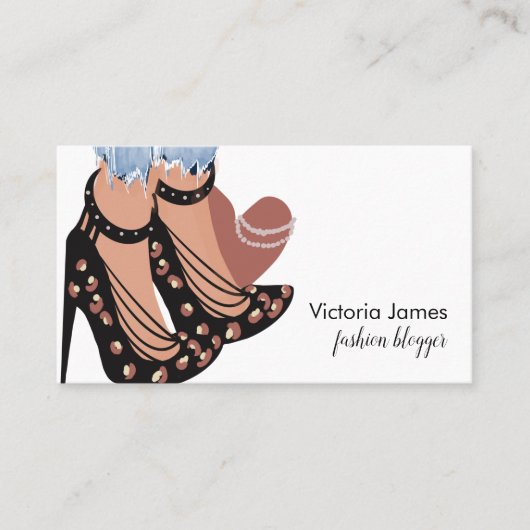 シック美しいファッショニスタブロガープランナー 名刺 (正面)