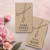 シック美容師はさみサロンミニマルクラフト 名刺