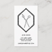 シック美容師はさみサロンミニマルラインアート 名刺 (裏面)