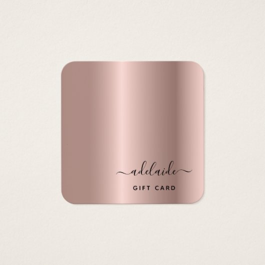 シック美容師バラ金ゴールド美しいサロンギフトカード (正面)