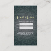 シック美容師ブラック金ゴールドシザーズリネンダマスク 予約カード (裏面)