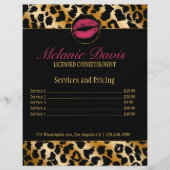 シック美容師メイクアップアーティストフライヤー チラシ (正面)