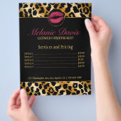 シック美容師メイクアップアーティストフライヤー チラシ (手)