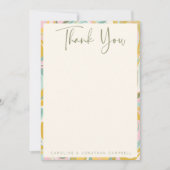 シック自然パステル抽象芸術マーブルカスタムウェディング サンキューカード (正面)