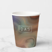 シック自然層 |天然のアゲイト銅製モノグラム 紙コップ (正面)