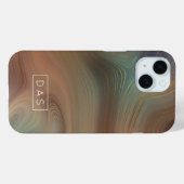 シック自然層 |天然のアゲイト銅製モノグラム Case-Mate iPhoneケース (裏面 (横))