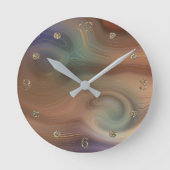 シック自然層 |天然銅石瑪瑙 ラウンド壁時計 (正面)