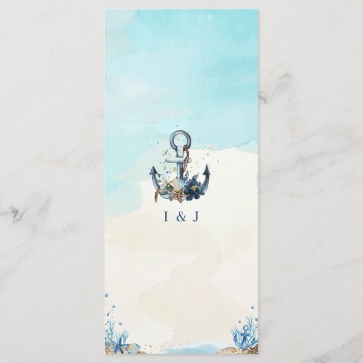 シック航海のいかりビーチシーア結婚ーズメニュー プログラム (裏面)