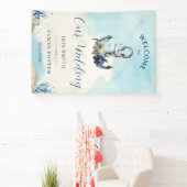 シック航海のいかりビーチモダン結婚の歓迎 横断幕 (インサイチュ)