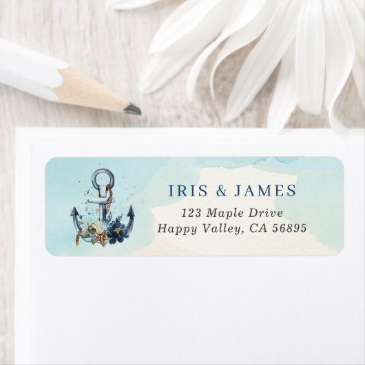 シック航海のいかりビーチ結婚式差出人住所 ラベル (インサイチュ)