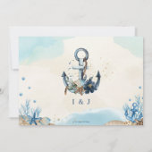 シック航海のいかりモダン結婚の写真 サンキューカード (裏面)