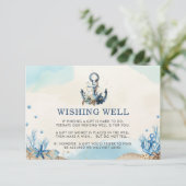 シック航海のいかりモダン結婚ビーチ エンクロージャーカード (スタンド正面)