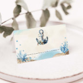 シック航海のいかりモダン結婚ビーチ プレイスカード