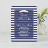 シック航海のネイビストライプーパーティーシルバースウィート16 招待状 (スタンド正面)