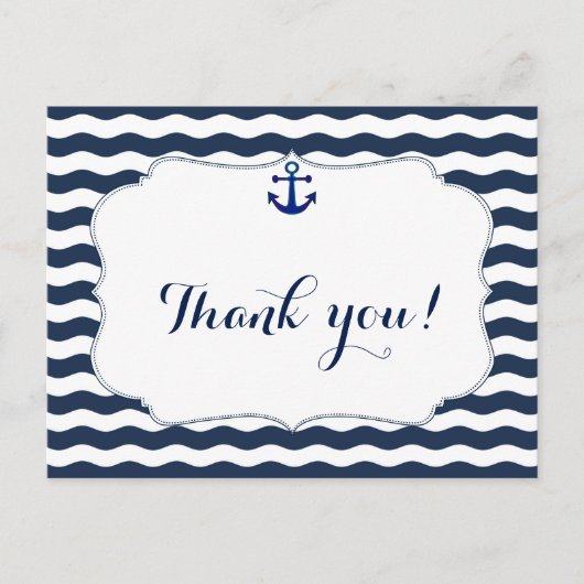 シック航海のネイビー結婚ウェーブズ ポストカード (正面)
