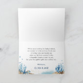 シック航海のボートアホイそれは男の子の赤ちゃんシャワーTha サンキューカード (内部)