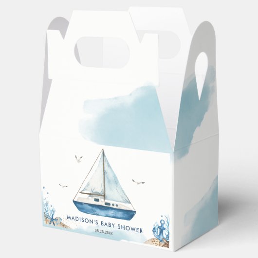 シック航海のボートアホイ男の子の赤ちゃんシャワーFa フェイバーボックス (オープン)