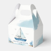 シック航海のボートアホイ男の子の赤ちゃんシャワーFa フェイバーボックス (正面サイド)