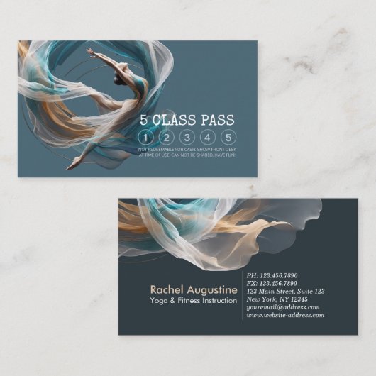 シック航空飛んでいるヨガインストラクタークラスパス ロイヤリティカード (正面/裏面)