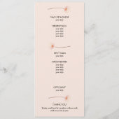 シック花模様ス結婚ピンクの儀式 プログラム (裏面)