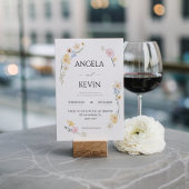 シック花模様:エレガントミニマル結婚リスト 招待状