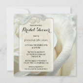 シック芸術的シルバーバラフローラブライダルシャワー 招待状 (正面)