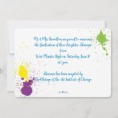 シック芸術的スパッタ絵を描ラド写真招待状 招待状 (裏面)