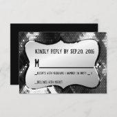 シック芸術的トレンディースモダンケインレスポンスカード 出欠カード (正面/裏面)