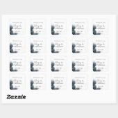 シック芸術的ネイビーブルースプラッシュ金ゴールドダストズ結婚ズ スクエアシール (シート)