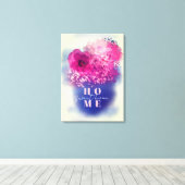 シック芸術的ピンク花瓶甘いホーム キャンバスプリント (インサイチュ (ウッドフロア))